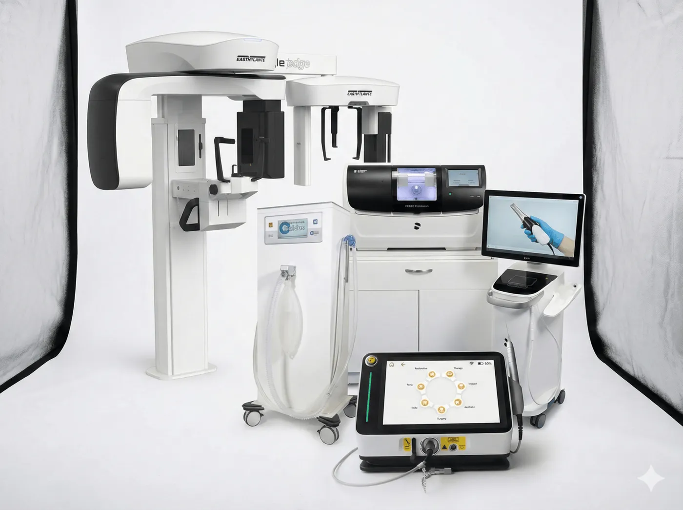 Equipo de radiografía y escáner 3D usado para planificar implantes dentales en Zagurt Curicó